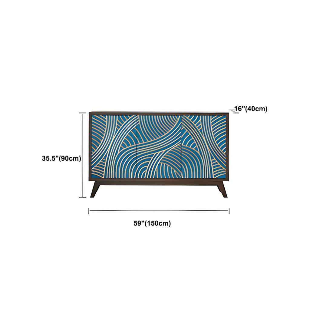 Buffet moderne en bois de bouleau brun avec 2 portes