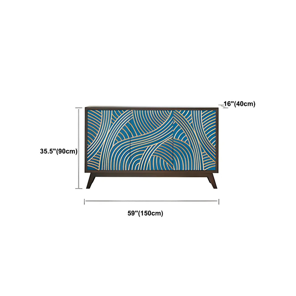Buffet moderne en bois de bouleau brun avec 2 portes