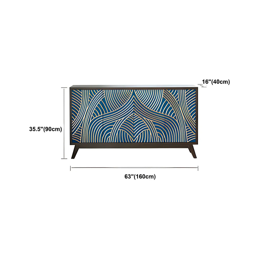 Buffet moderne en bois de bouleau brun avec 2 portes