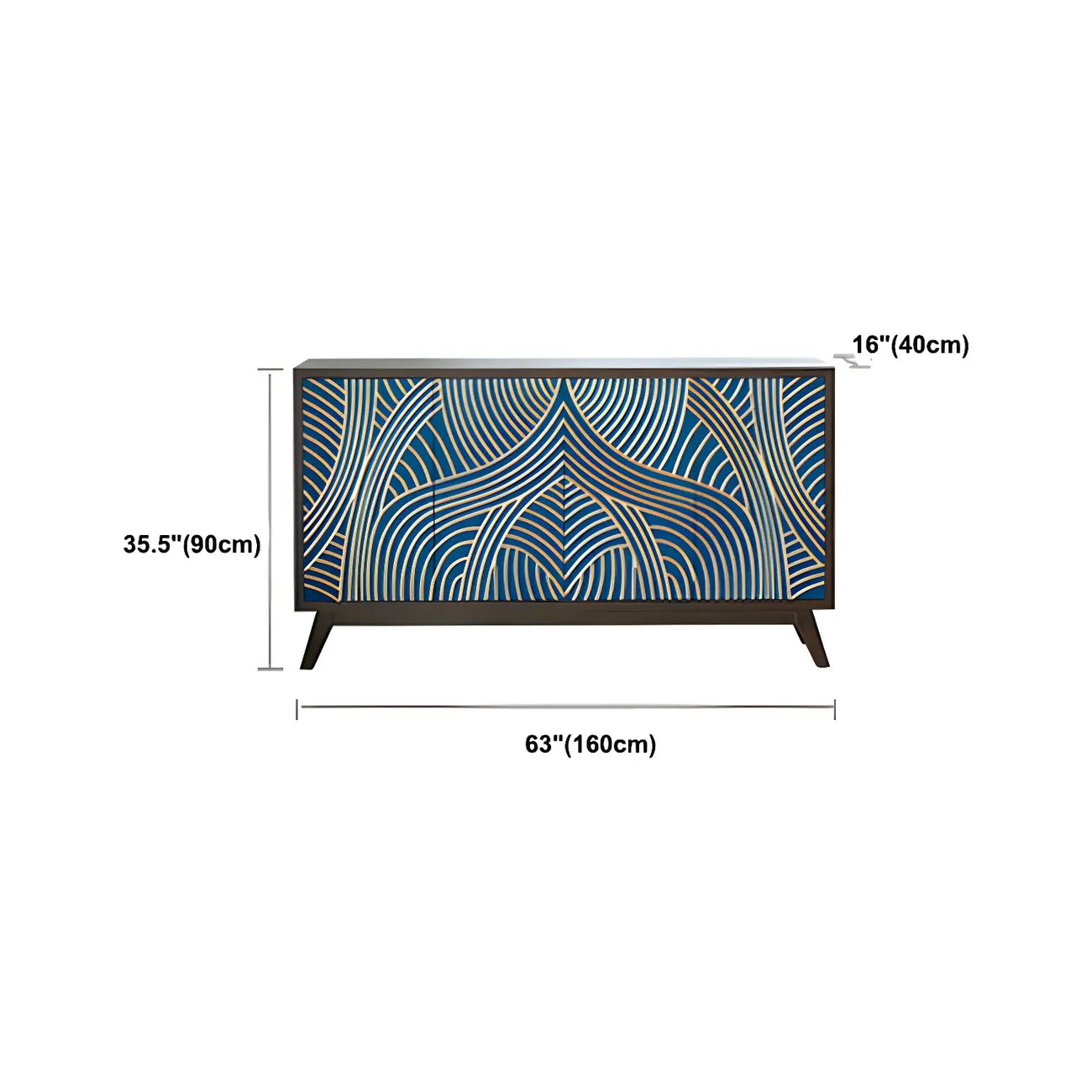 Buffet moderne en bois de bouleau brun avec 2 portes