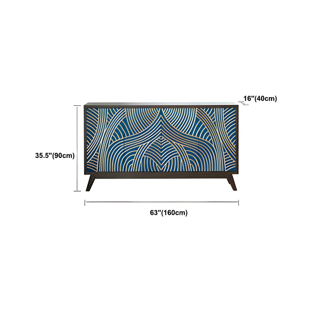 Buffet moderne en bois de bouleau brun avec 2 portes