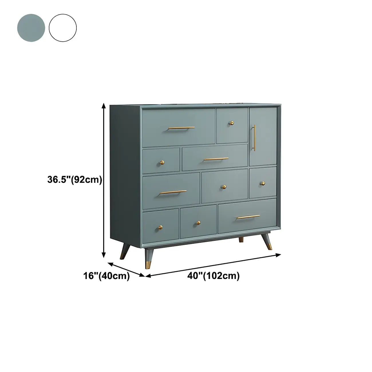 Buffet glamour en bois de bouleau avec plusieurs tiroirs
