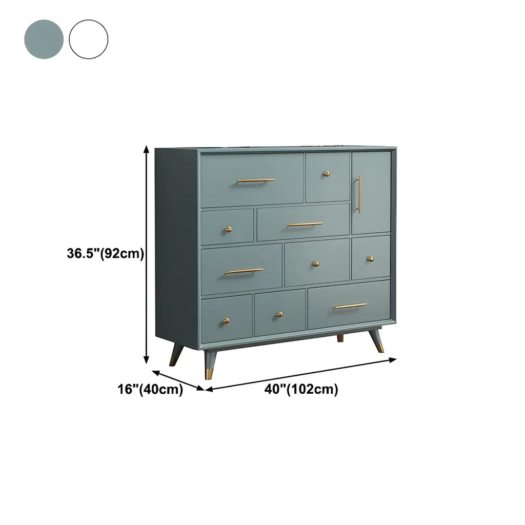 Buffet glamour en bois de bouleau avec plusieurs tiroirs