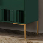 Buffet élégant en bois avec tiroirs, de couleur vert/gris