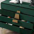 Buffet élégant en bois avec tiroirs, de couleur vert/gris