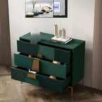 Buffet élégant en bois avec tiroirs, de couleur vert/gris