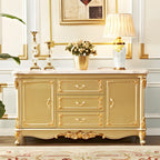 Buffet de luxe en bois doré avec tiroirs et portes