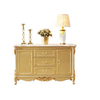 Buffet de luxe en bois doré avec tiroirs et portes