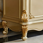 Buffet de luxe en bois doré avec tiroirs et portes