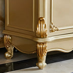 Buffet de luxe en bois doré avec tiroirs et portes