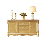 Buffet de luxe en bois doré avec tiroirs et portes