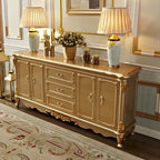 Buffet de luxe en bois doré avec tiroirs et portes