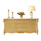 Buffet de luxe en bois doré avec tiroirs et portes