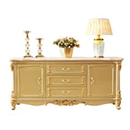 Buffet de luxe en bois doré avec tiroirs et portes