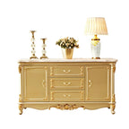 Buffet de luxe en bois doré avec tiroirs et portes