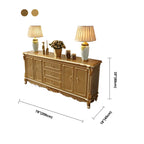 Buffet de luxe en bois doré avec tiroirs et portes