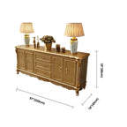 Buffet de luxe en bois doré avec tiroirs et portes