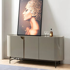 Buffet minimaliste en bois gris avec rangements