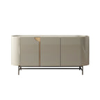 Buffet minimaliste en bois gris avec rangements