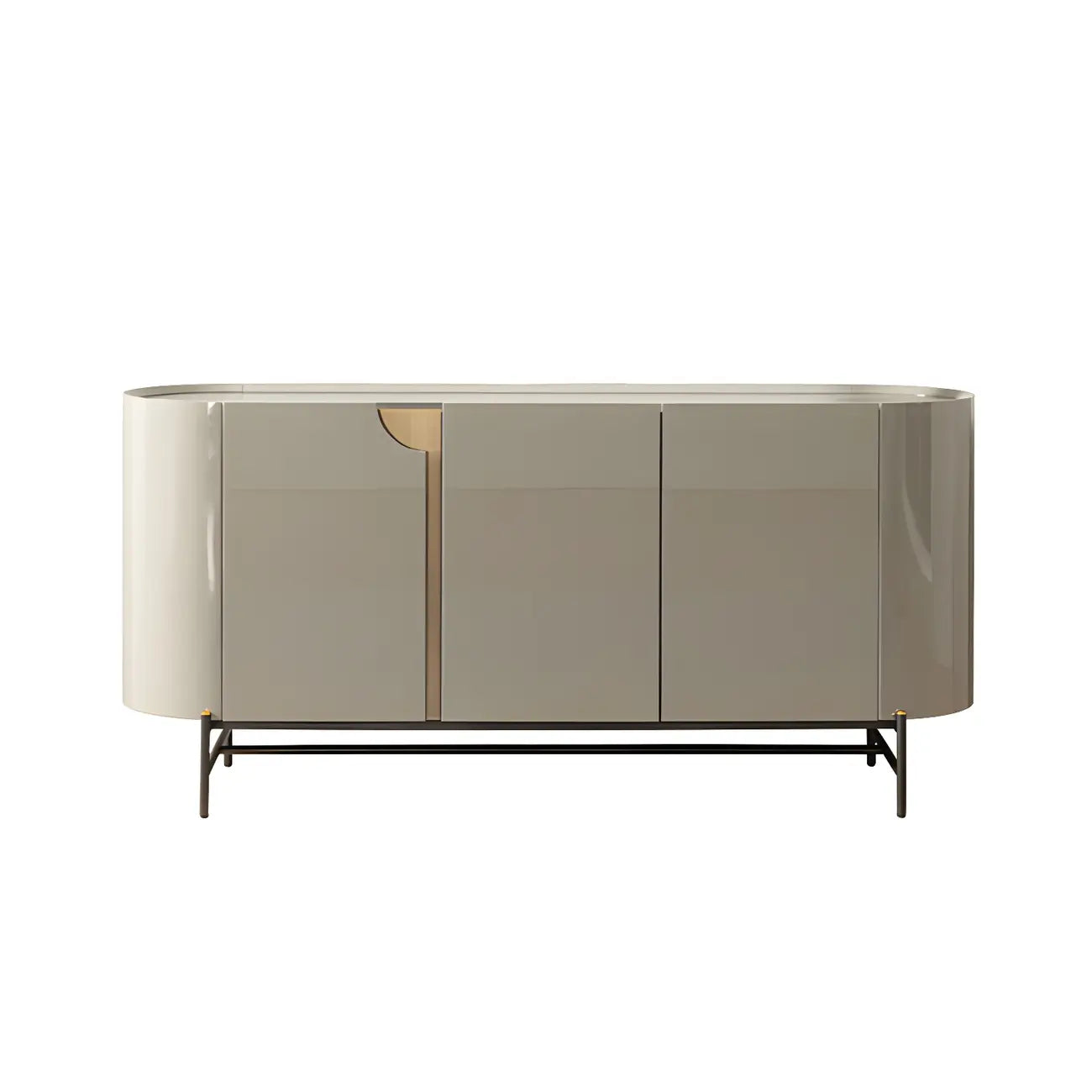 Buffet minimaliste en bois gris avec rangements