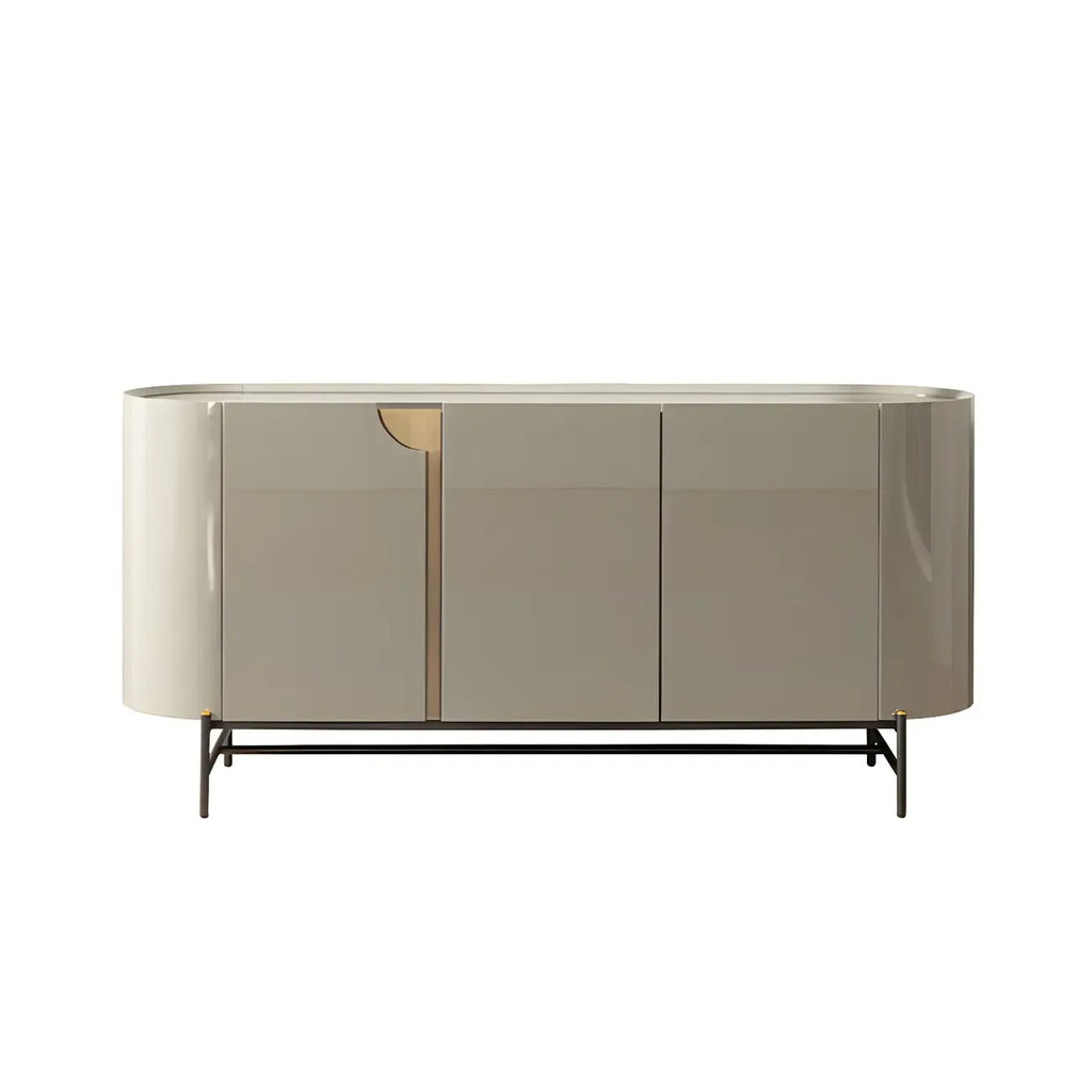 Buffet minimaliste en bois gris avec rangements