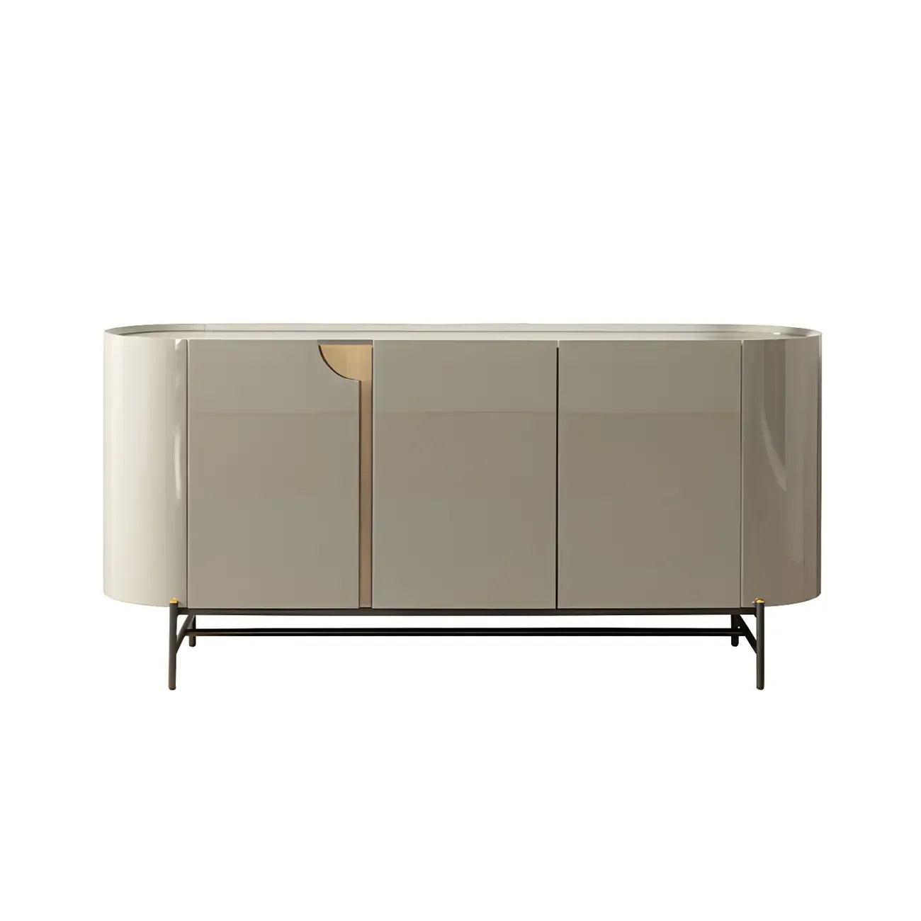 Buffet minimaliste en bois gris avec rangements