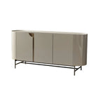 Buffet minimaliste en bois gris avec rangements