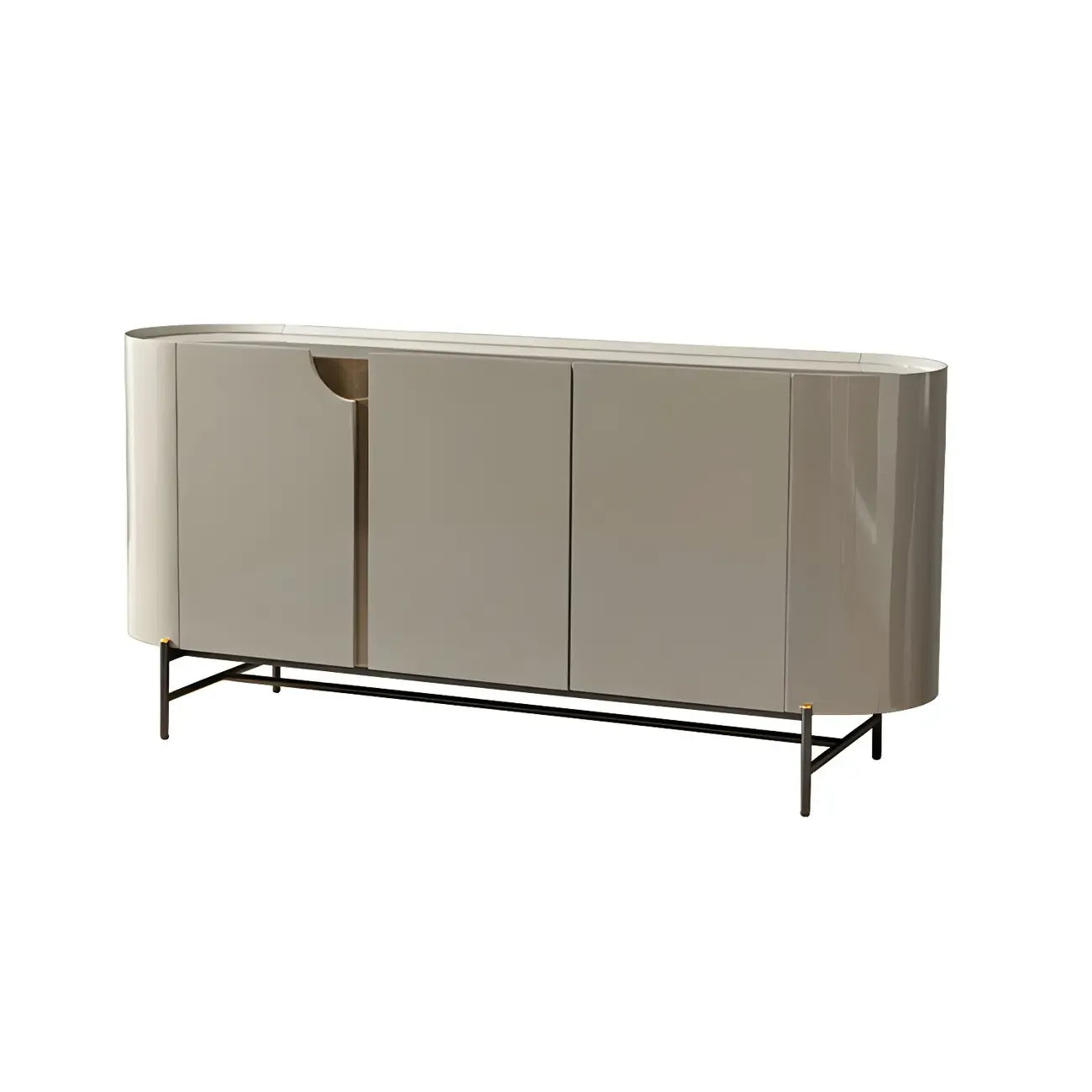 Buffet minimaliste en bois gris avec rangements