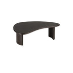 Table basse contemporaine en bois noir de forme unique