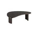 Table basse contemporaine en bois noir de forme unique
