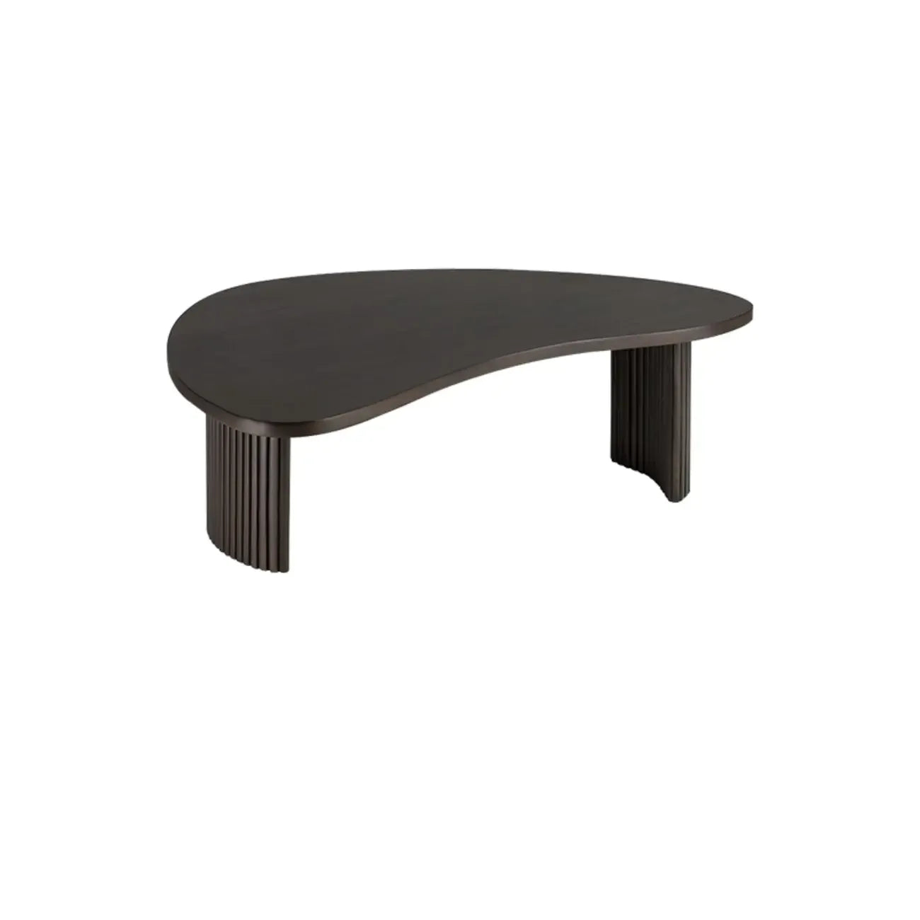 Table basse contemporaine en bois noir de forme unique
