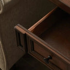 Table d'appoint en bois massif marron avec rangement pour salon