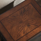 Table d'appoint en bois massif marron avec rangement pour salon