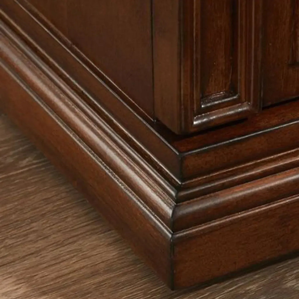 Table d'appoint en bois massif marron avec rangement pour salon