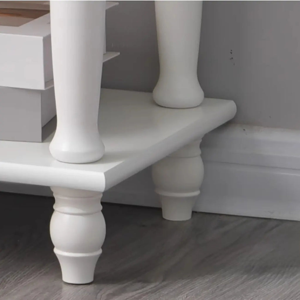 Table d'appoint en bois brun à 1 tiroir avec étagère, idéale pour les petits espaces