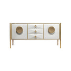 Buffet moderne en bois brillant avec tiroirs et placards