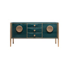 Buffet moderne en bois brillant avec tiroirs et placards
