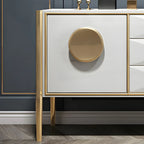 Buffet moderne en bois brillant avec tiroirs et placards
