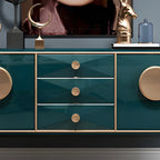 Buffet moderne en bois brillant avec tiroirs et placards