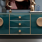 Buffet moderne en bois brillant avec tiroirs et placards