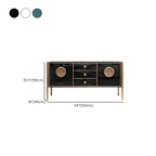 Buffet moderne en bois brillant avec tiroirs et placards
