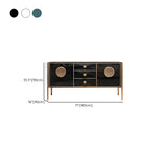 Buffet moderne en bois brillant avec tiroirs et placards