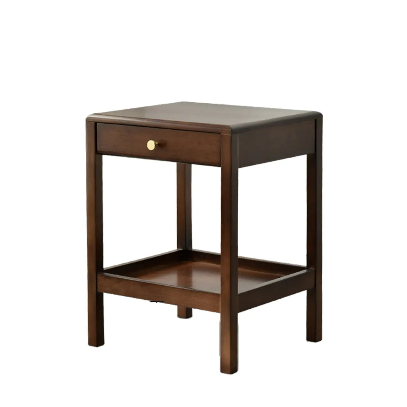 Table d'appoint moderne en bois brun avec rangement pour salon