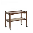 Table d'appoint moderne en bois brun avec rangement pour salon