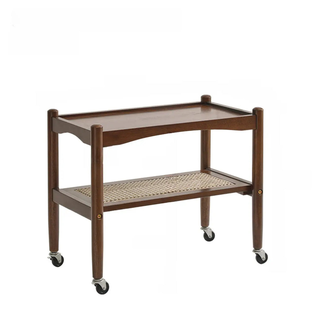 Table d'appoint moderne en bois brun avec rangement pour salon