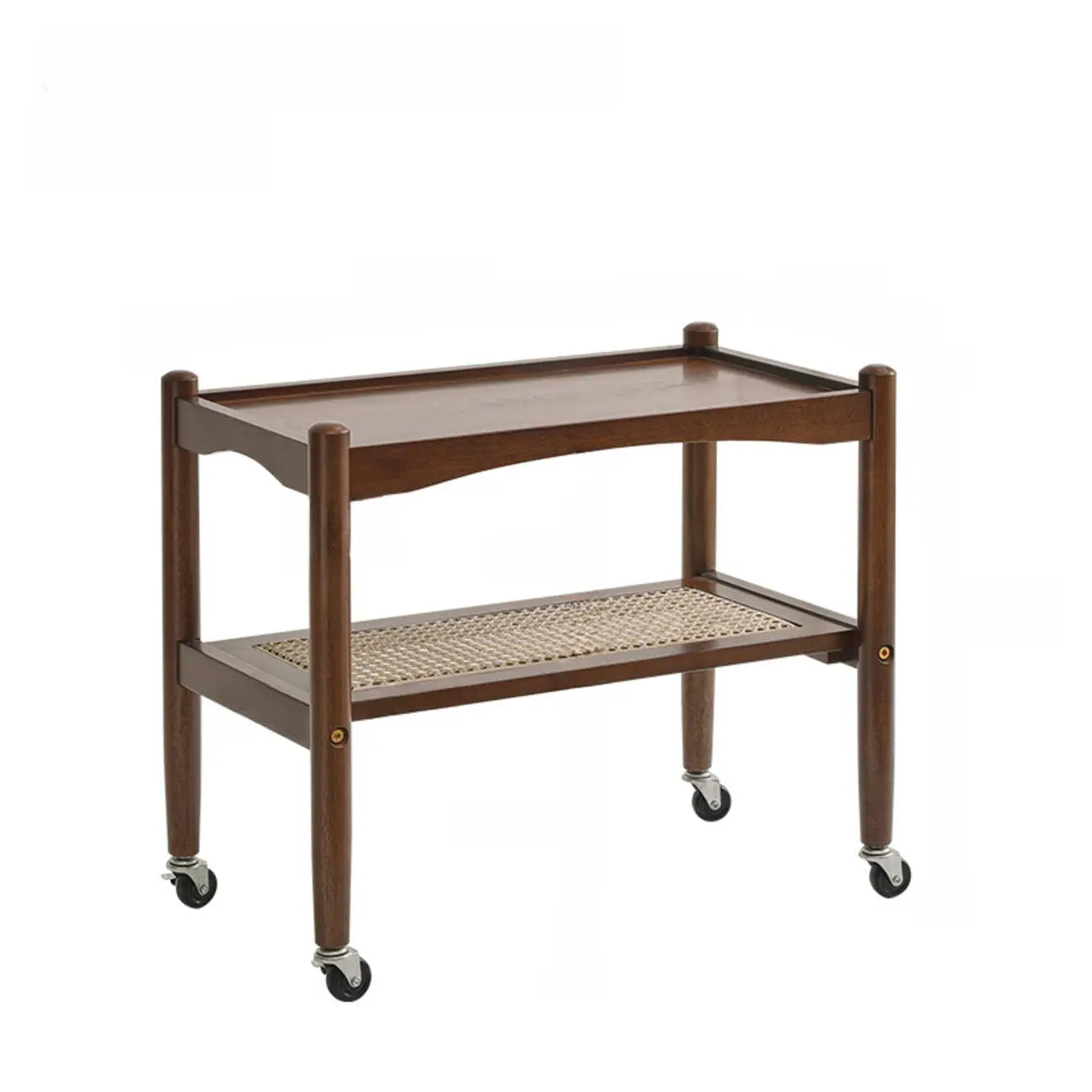 Table d'appoint moderne en bois brun avec rangement pour salon