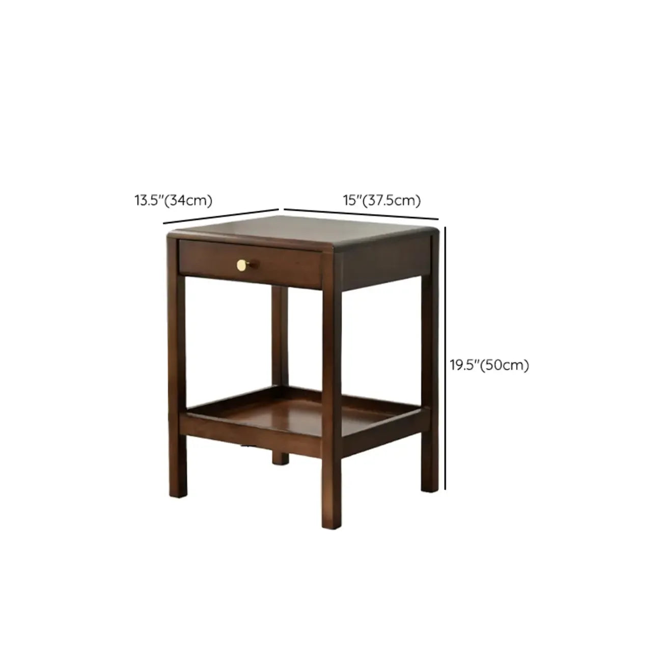 Table d'appoint moderne en bois brun avec rangement pour salon