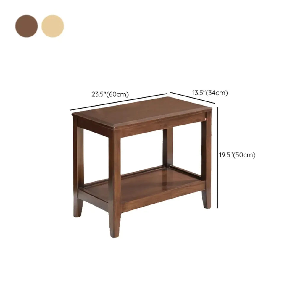 Table d'appoint moderne en bois brun avec rangement pour salon