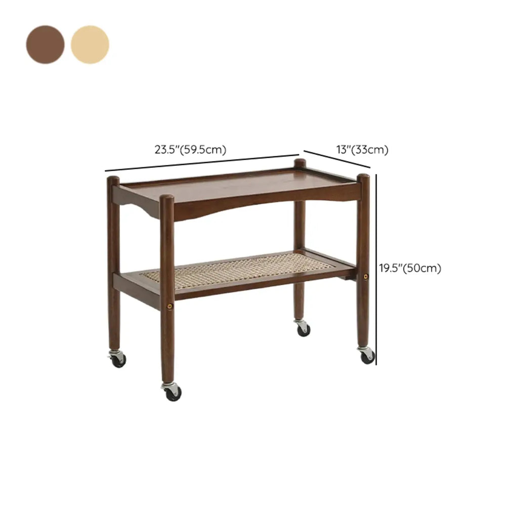 Table d'appoint moderne en bois brun avec rangement pour salon