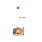 Suspension en rotin brun naturel pour une décoration de salle à manger moderne